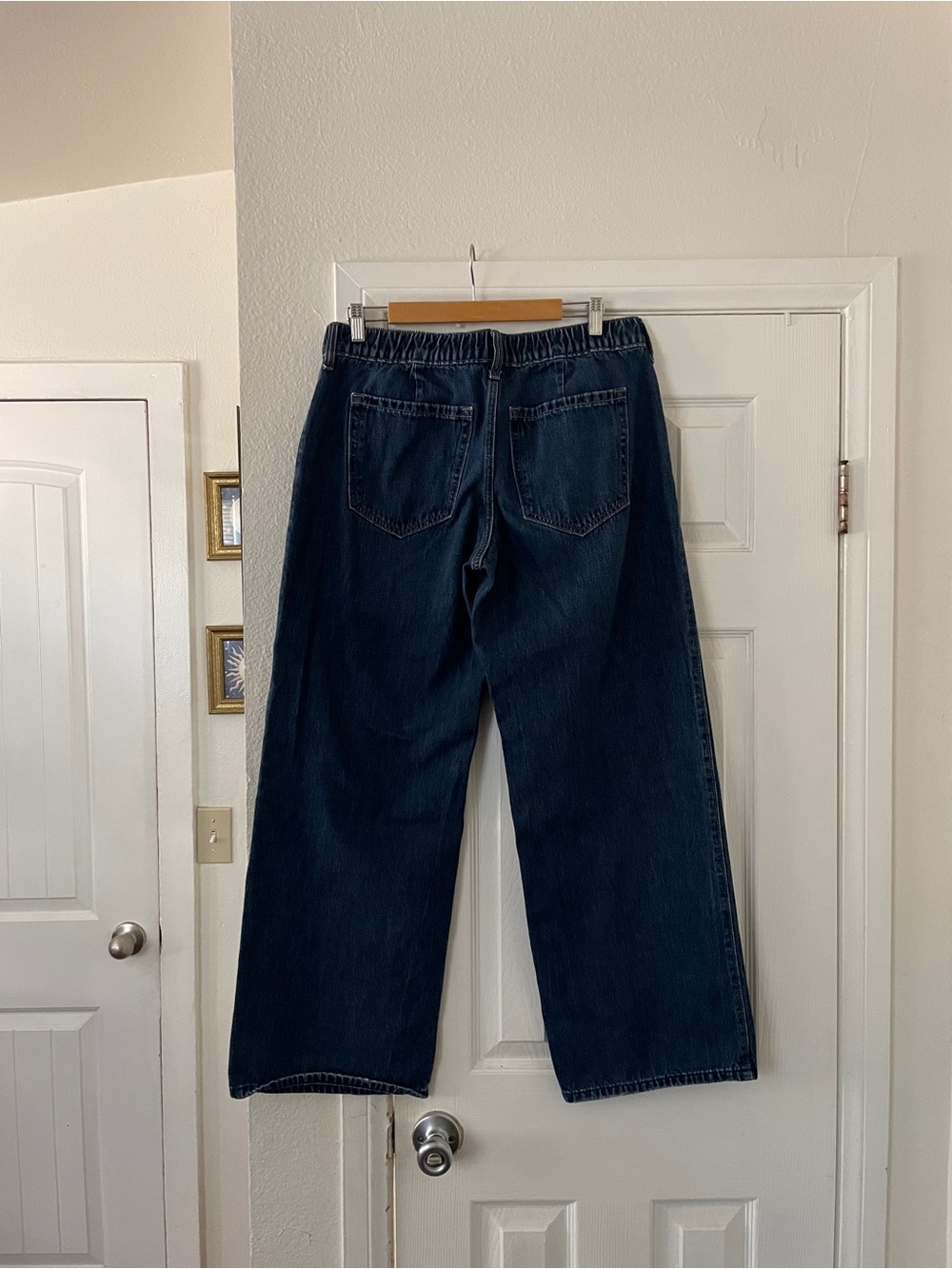 Hollister Low Rise Baggy Dark Blue Wide-Leg Jeans Size L - Picture 4 of 6
